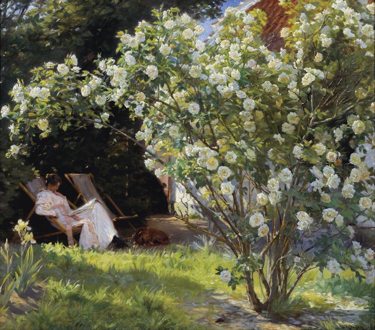 Roses Garden in Skagen (nn02), Peder Severin Kroyer